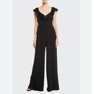 NANETTE LEPORE Ruffle Trim Jumpsuit Black Size 4